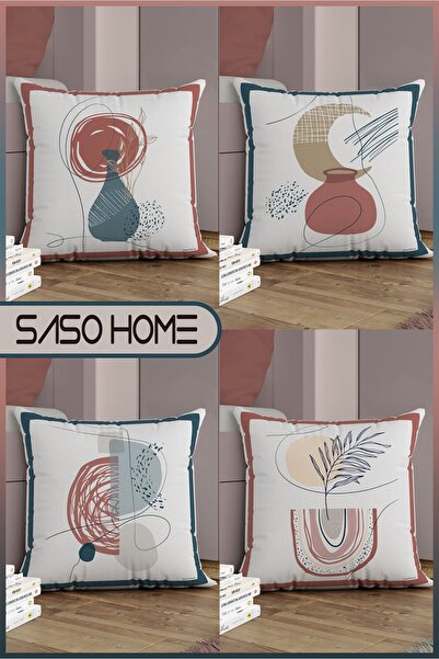 SasoHome Μαξιλάρι δώρου Surreal μπλε-ροζ ζωγραφικής με μοτίβο ψηφιακής εκτύπωσης - Κάλυμμα μαξιλαριού ριχτάρι