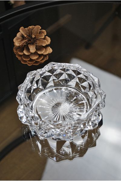 Tanemce Dazzling Round Glass Crystal Luxury Τασάκι - Τασάκι - Στρογγυλό Τασάκι 11 εκ.