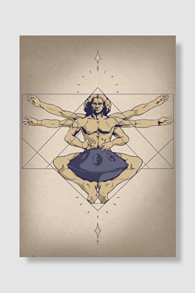 kubdekor Spiritual Handpan Player Müzik Poster Çerçevesiz Yüksek Kalite Müzik...