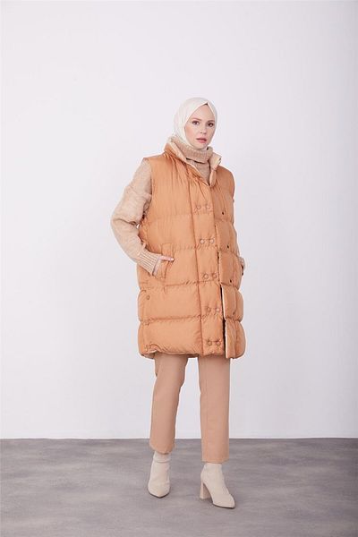 Armine Tan καπιτονέ παλτό - 23kd8307 Μοντέλο