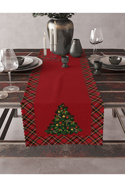 Ziu Home Yılbaşı,yeniyıl,christmas Desenli Runner, Yılbaşı Temalı Runner