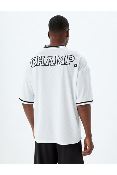 Koton Αθλητικό μπλουζάκι με κοντό μανίκι με λαιμόκοψη σε σχήμα V