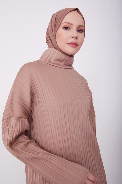 Armine Πλεκτή μπλούζα Latte Colorful Pleated - 23k3217