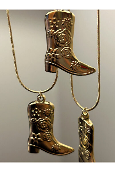 stainles steel Çelik Kovboy Çizme Kolye