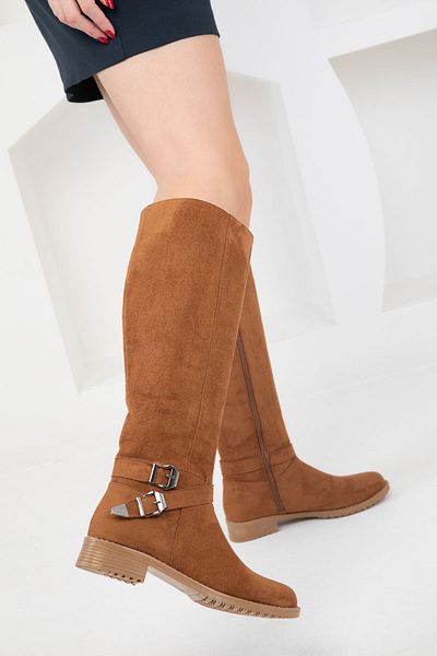 SOHO Tan Suede Γυναικείες Μπότες - Μοντέλο 14220