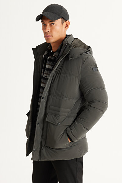 ALTINYILDIZ CLASSICS Ζεστό παλτό με κουκούλα με τσέπη Standard Fit Normal Cut