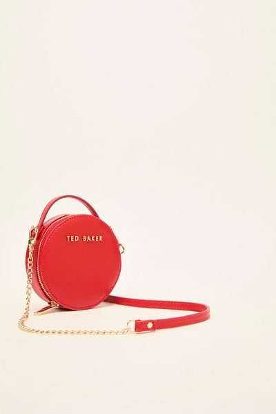 Ted Baker Crossbody Round Small Bag with Red Strap 8267