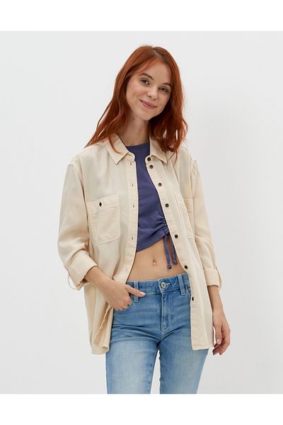 AMERICAN EAGLE Ae Long-Sleeve Button-Up Shirt