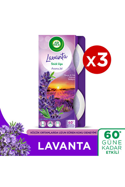 Air Wick Jel Stick Up Küçük Alanlara Özel Oda Kokusu Lavanta 30 Gün Etkili* X3