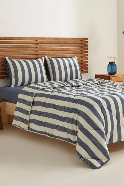 Karaca Home Sarah Anderson Barlet Tek Kişilik Comfort Set Çizgili Mavi