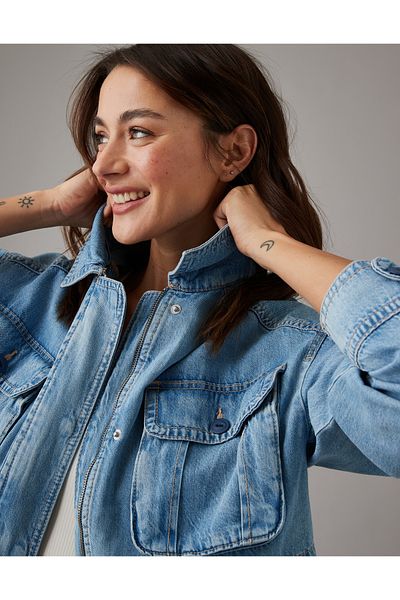 AMERICAN EAGLE AE Denim Utility Parka