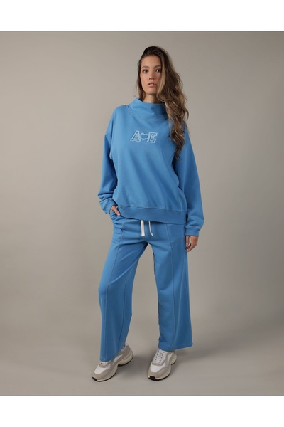 AMERICAN EAGLE AE Mock Neck Logo Sweatshirt