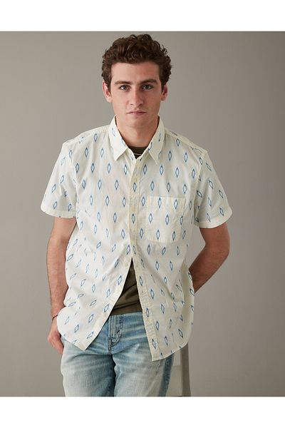 AMERICAN EAGLE Ae Printed Button-Up Resort Shirt U 21546030