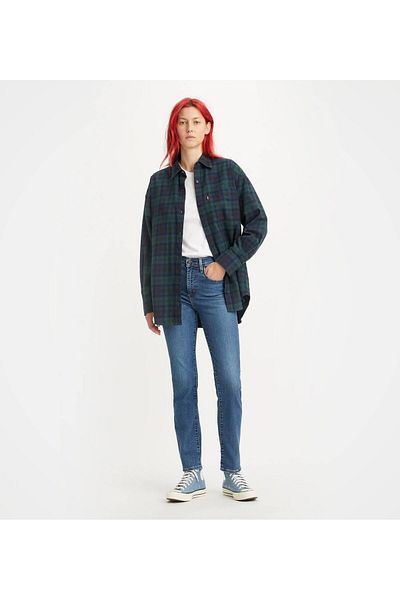 Levi's 724 HIGH RISE STRAIGHT MED INDIGO - НОШЕНІ