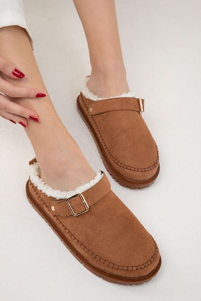 SOHO Dámské pantofle Tan Suede 20023