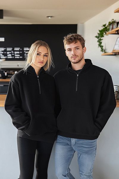 Trendyol Collection Черен суитшърт от полар против напукване - стояща яка, топъл Tmnaw25Sw00182