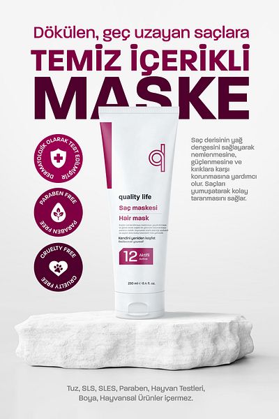 Quality Life 12 Activated Hair Treatment Mask Moisturizing Repairing for Burned Damaged Dry Hair Fast Hair Extension