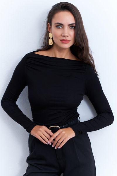Cool & Sexy Bluzka damska Degaje z kołnierzykiem i ściągaczem Ayd386