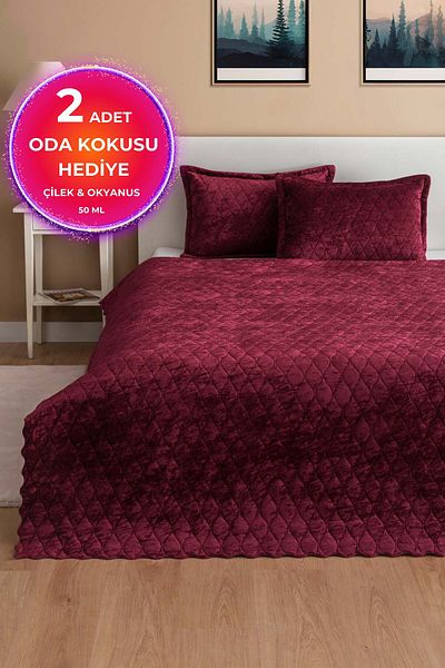 West Home مفرش سرير مزدوج أحمر كلاريت