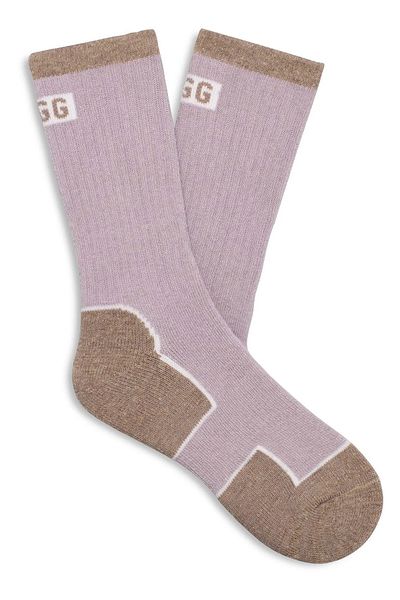 UGG Women's Brand Logo Woven Fabric Comfortable Daily Gray Socks 1158830 -Gray