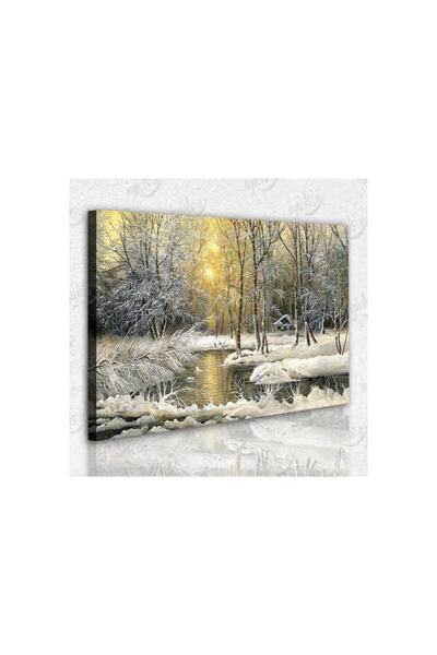 İyi Olsun Doğa ve Kış Manzaralı Kanvas Tablo 40x60 cm