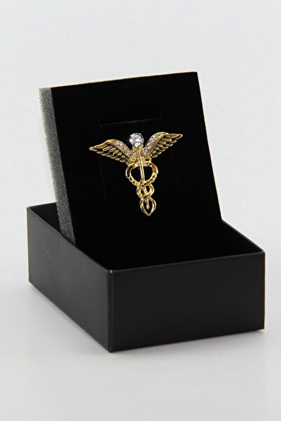 Zaim Aksesuar Tıp Sembolü Broş (Asklepios Asası)