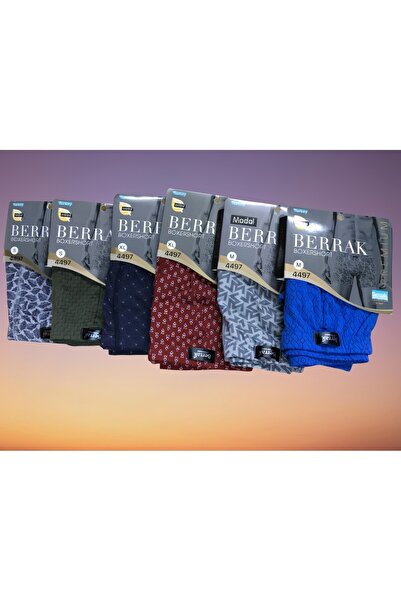 Berrak Erkek Renkli 5'li Paket 4497 Ince Lastikli Sıkmayan Kumaşlı Modal Boxer