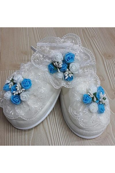 Dorya Set Coroana Papuci De Maternitate Coroana De Flori Albastra