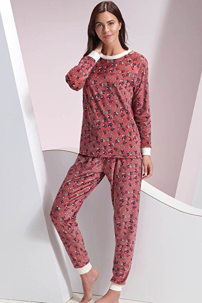 Sevim Kadın Gül Kurusu Süper Soft Pijama Takım