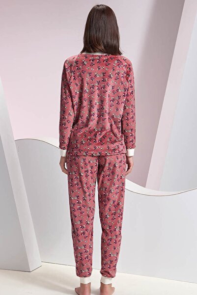 Sevim Kadın Gül Kurusu Süper Soft Pijama Takım