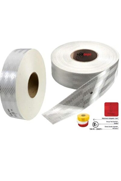 Redno Fosforlu Reflektör Bant Şerit Tuv- E Belgeli 50 Mm X 1 Mt Beyaz