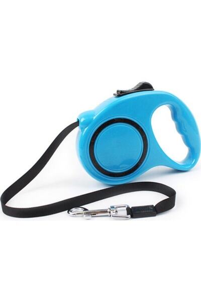 Hediye Buketi Makaralı Kedi Köpek Gezdirme Tasması Otomatik Tasma Yürütme Için Kayış Mavi 3 M