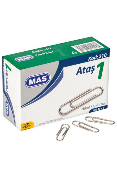 Mas Paper Clip 20mm Nickel Plated Code: 210 100pcs