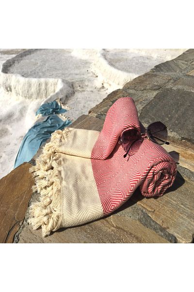 Yavuz Tekstil Beach & Sauna Cotton Pestemal Set 100% Cotton Gift Product Candy Pink