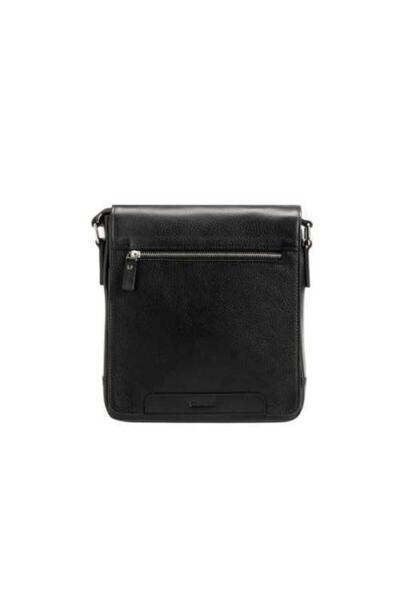 Grande Unisex Black Leather Messenger Bag 4251