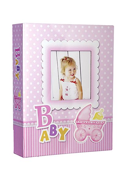 GünTech 10x15 100 Luxury Baby Album Φωτογραφιών με Παράθυρο Ροζ