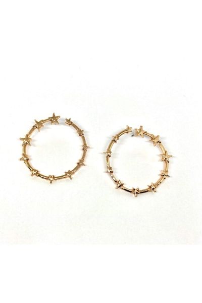Entrendi Cansus Women's Gold Star Ring Earrings