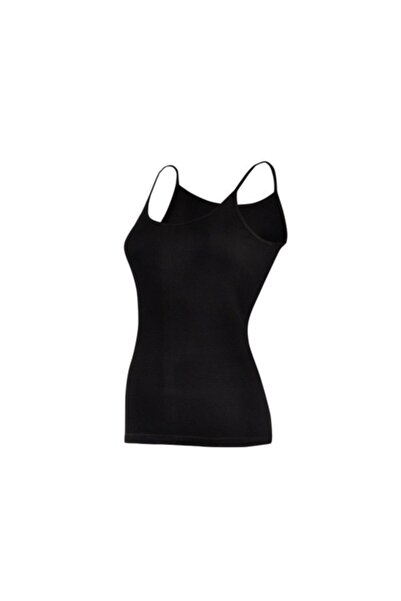 YILDIZ Tricou cu bretele din bumbac din Lycra neagră pentru femei, 3 piese