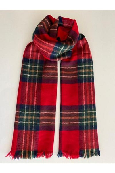Mathilda Aksesuar Unisex Red Soft Textured Scarf