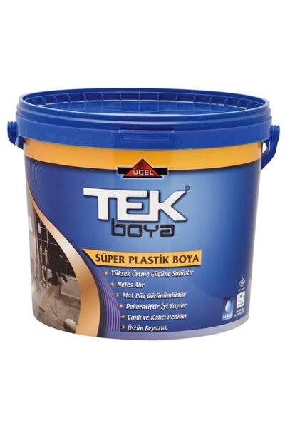 TEK BOYA Tek Süper Plastik Mat Düz Iç Cephe Boyası Siyah 3 Kg (2,5 L)