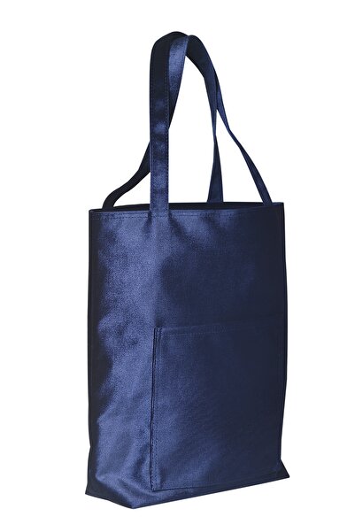 Bakras Λεπτομερής βελούδινη βελούδινη τσάντα με κέντημα Navy Blue - Σετ των δύο