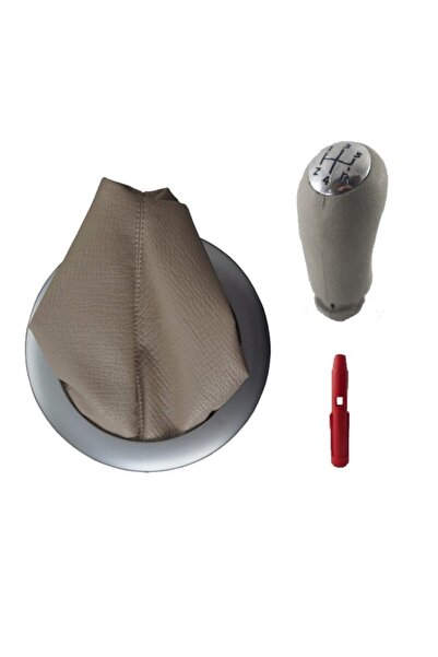 Moda Garage Renault Megane 2 Bej Deri Vites Körüğü Ve Bej Vites Topuzu