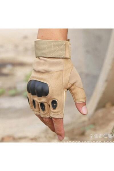 BAŞARI TAKTİKAL Kesik Parmak Kemik Eldiven Operasyon Eldiveni Kum Rengi