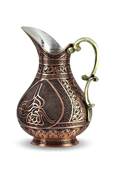 Sonay Bakırcılık Sultan Tuğralı Eskitme Keski Osmanlı Bakır Sürahi