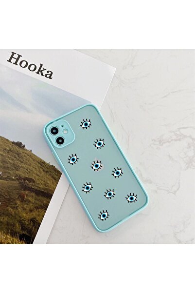 mooodcase Nazar Boncuklu Desen Iphone 11 Su Yeşili Korumalı Telefon Kılıfı