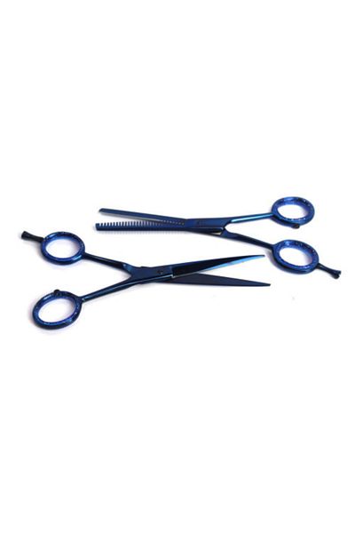 Nanoplex Professional Hair Cutting Scissors, Scissors Efile Blue Scissors and Spacer Scissors 2 Pieces
