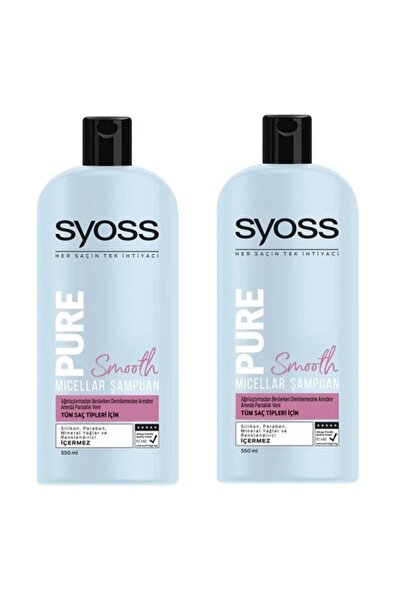 Syoss Pure Smooth Micellar Şampuan 550 Ml X 2 Adet