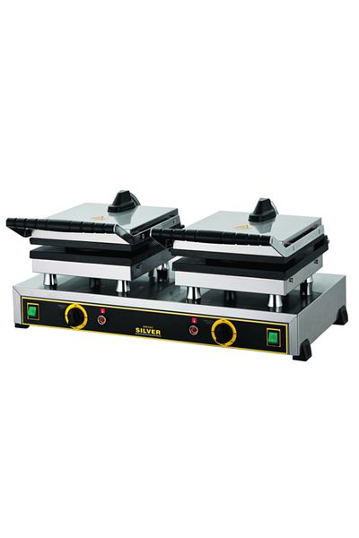 Işıkgaz Double Flower+square Waffle Machine Silver Professional