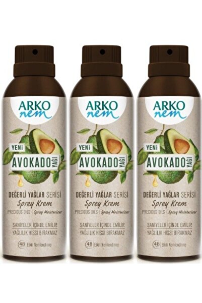 ARKO Nem Değerli Yağlar Sprey Krem Avokado 150 Ml 3 Adet