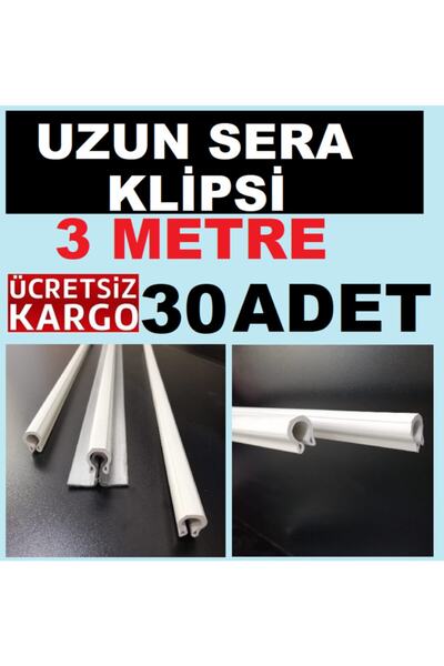 Ekodoğa Uzun Sera Klipsi 3 Metre 30 Adet Sera Naylonu Tutturucu Klips